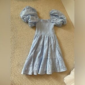 Princess Polly blue mini dress princess light blue poofy sleeves